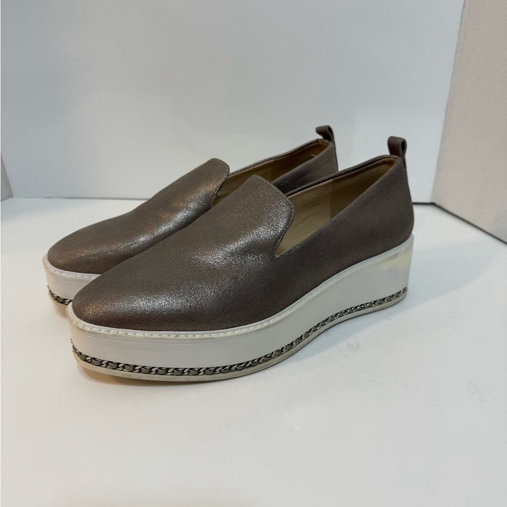 Karl lagerfeld Brea Leather metallic platform shoes - Picture 2 of 6